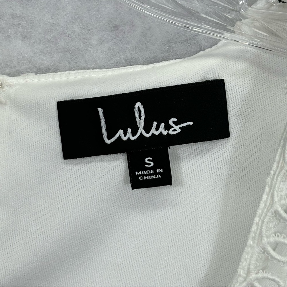 Lulus State of Grace White Long Sleeve Cutout Minidress Small - Picture 3 of 15